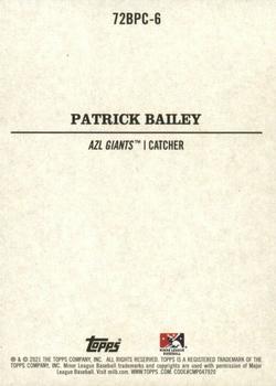 2021 Topps Heritage Minor League - 1972 Topps Baseball Poster Card #72BPC-6 Patrick Bailey Back