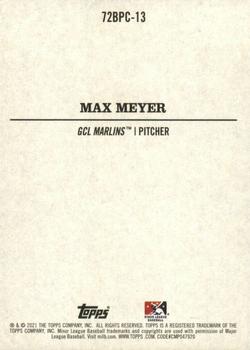 2021 Topps Heritage Minor League - 1972 Topps Baseball Poster Card #72BPC-13 Max Meyer Back