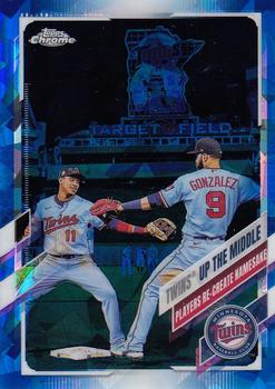 2021 Topps Chrome Sapphire Edition #553 Twins Up The Middle Front