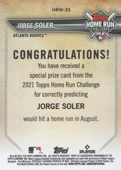 2021 Topps - Home Run Challenge Winners August #HRW-35 Jorge Soler Back
