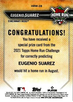 2021 Topps - Home Run Challenge Winners August #HRW-28 Eugenio Suarez Back