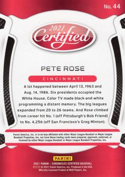 2021 Panini Chronicles - Certified #44 Pete Rose Back