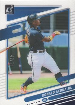2021 Panini Chronicles - Clearly Donruss Blue #2 Ronald Acuna Jr. Front