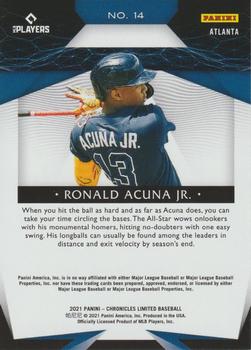 2021 Panini Chronicles - Limited Red #14 Ronald Acuna Jr. Back