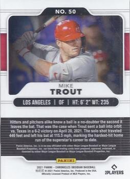 2021 Panini Chronicles - Obsidian #50 Mike Trout Back