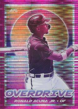 2021 Panini Chronicles - Overdrive Pink Pulsar #20 Ronald Acuna Jr. Front