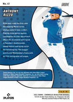 2021 Panini Chronicles - Revolution Groove #41 Anthony Rizzo Back