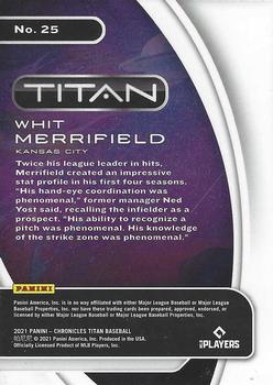 2021 Panini Chronicles - Titan #25 Whit Merrifield Back