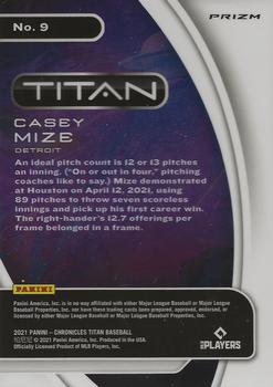 2021 Panini Chronicles - Titan Blue Velocity #9 Casey Mize Back