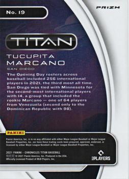 2021 Panini Chronicles - Titan Building Blocks #19 Tucupita Marcano Back