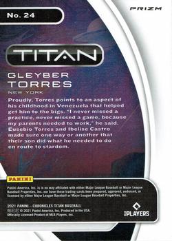 2021 Panini Chronicles - Titan Building Blocks #24 Gleyber Torres Back