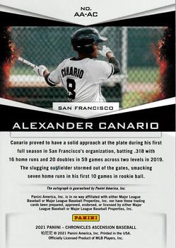 2021 Panini Chronicles - Ascension Autographs #AA-AC Alexander Canario Back