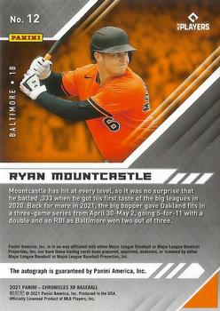 2021 Panini Chronicles - XR Autographs #12 Ryan Mountcastle Back