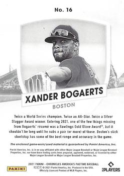 2021 Panini Chronicles - America's Pastime Dual Swatches #16 Xander Bogaerts Back