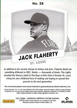 2021 Panini Chronicles - America's Pastime Dual Swatches #28 Jack Flaherty Back