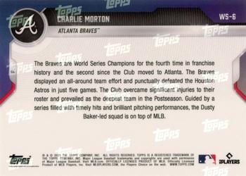 2021 Topps Now World Series Champions Atlanta Braves #WS-6 Charlie Morton Back