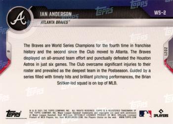 2021 Topps Now World Series Champions Atlanta Braves #WS-2 Ian Anderson Back