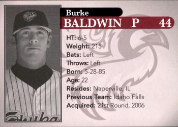 2007 Idaho Falls Chukars #NNO Burke Baldwin Back