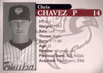 2007 Idaho Falls Chukars #NNO Chris Chavez Back