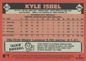 2021 Topps Update - 1986 Topps Baseball 35th Anniversary Chrome Silver Pack #86C-31 Kyle Isbel Back