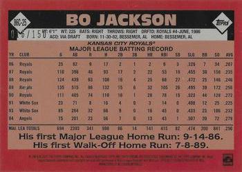 2021 Topps Update - 1986 Topps Baseball 35th Anniversary Chrome Silver Pack Blue #86C-25 Bo Jackson Back