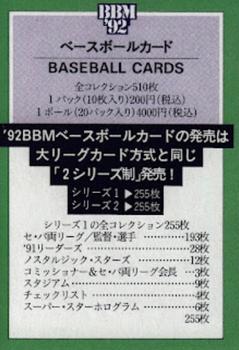 1992 BBM - Promo Cards #NNO Promo Series 1 Front