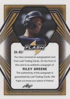 2021 Leaf Flash #BA-RG1 Riley Greene Back