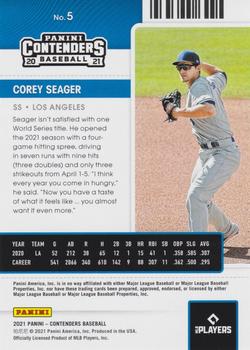 2021 Panini Contenders #5 Corey Seager Back