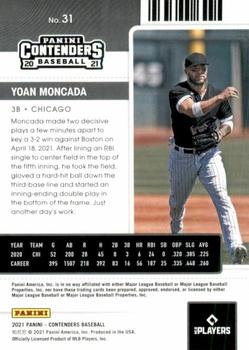 2021 Panini Contenders #31 Yoan Moncada Back