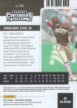 2021 Panini Contenders #33 Fernando Tatis Jr. Back