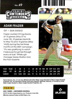 2021 Panini Contenders #49 Adam Frazier Back