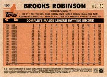 2021 Topps Archives - Red Hot Foil #165 Brooks Robinson Back