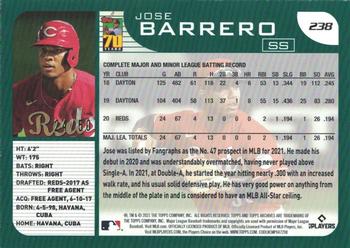 2021 Topps Archives - Red Hot Foil #238 Jose Barrero Back
