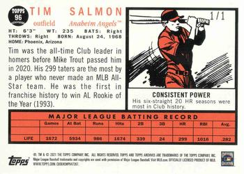 2021 Topps Archives - FoilFractor #96 Tim Salmon Back