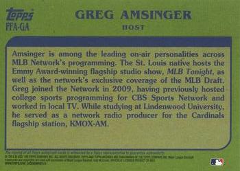 2021 Topps Archives - Fan Favorites Autographs #FFA-GA Greg Amsinger Back