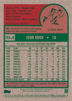 2021 Topps Archives - Fan Favorites Autographs #FFA-JK John Kruk Back