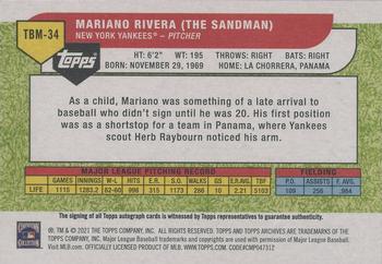 2021 Topps Archives - 1989 Topps Big Minis Autographs #TBM-34 Mariano Rivera Back