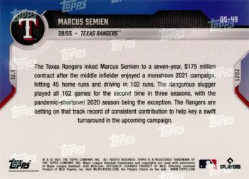 2021-22 Topps Now Off-Season #OS-49 Marcus Semien Back