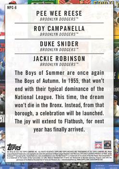 2021 Topps Archives - Movie Poster Cards #MPC-6 Jackie Robinson / Duke Snider / Roy Campanella / Pee Wee Reese Back
