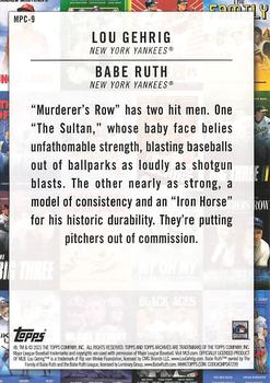 2021 Topps Archives - Movie Poster Cards #MPC-9 Babe Ruth / Lou Gehrig Back