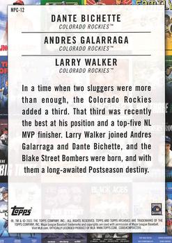 2021 Topps Archives - Movie Poster Cards #MPC-12 Larry Walker / Andres Galarraga / Dante Bichette Back