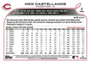 2022 Topps Chrome #4 Nick Castellanos Back