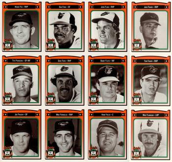 1991 Crown/Coca-Cola Baltimore Orioles - Panels #133-144 Jack Fisher / Tom Fisher / Mike Flanagan / John Flinn / Bobby Floyd / Hank Foiles / Dan Ford / Dave Ford / Mike Fornieles / Howie Fox / Tito Francona / Joe Frazier Front