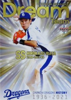 2021 BBM Chunichi Dragons History 1936-2021 - Dream Team #DT09 Hirokazu Ibata Front