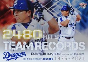 2021 BBM Chunichi Dragons History 1936-2021 - Team Records #TR2 Kazuyoshi Tatsunami Front