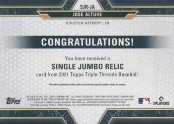 2021 Topps Triple Threads - Single Jumbo Relics #SJR-JA Jose Altuve Back