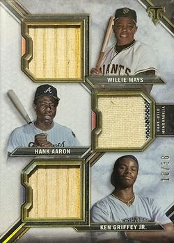 2021 Topps Triple Threads - Triple Threads Legends Relic Combo #RCC-MAG Hank Aaron / Ken Griffey Jr. / Willie Mays Front