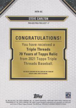 2021 Topps Triple Threads - 70 Years of Topps Relics #70TR-SC Steve Carlton Back