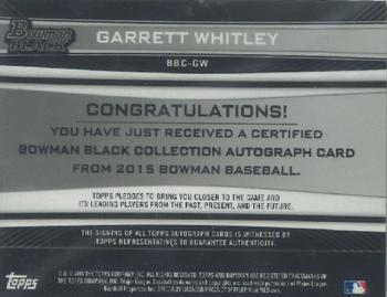 2015 Bowman Draft - Bowman Red Autographs #BBC-GW Garrett Whitley Back