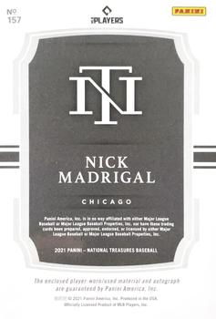 2021 Panini National Treasures - Rookie Material Signatures Midnight #157 Nick Madrigal Back
